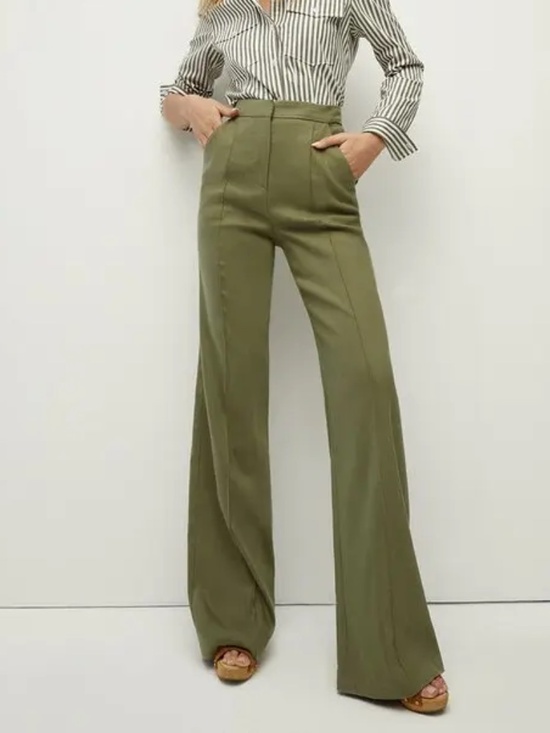 Veronica Beard Pants - Veronica Beard - Noda Bright Army Linen Pant - size 00 - NWT